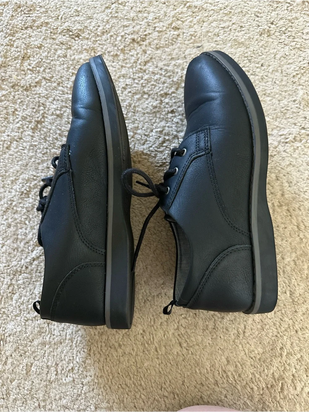Youth Black Lace-Up Oxford Shoes